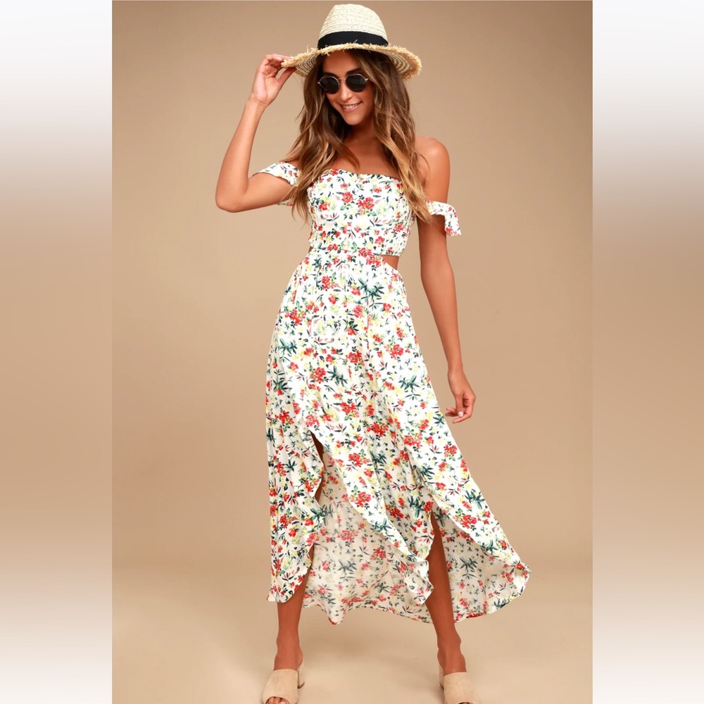 Lulus floral medium midi dress